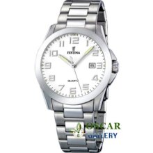 Festina Classic F16376/2 White Dial Men's Watch 2 Years Warranty