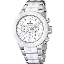 Festina Men's Chronograph Watch F16576/1 With Stainless Steel Strap And White Dial