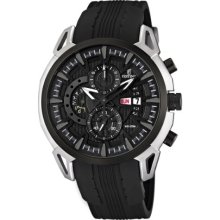 Festina Men's Quartz Watch With Black Dial Chronograph Display And Black Rubber Strap F6820/4