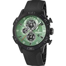 Festina Men's Vueltade Cicusta F16567/3 Black Polyurethane Quartz Watch with Green Dial