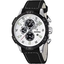 Festina Men's Vueltade Cicusta F16566/1 Black Cloth Quartz Watch ...