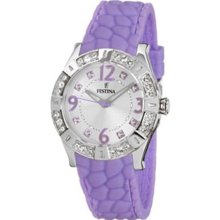 Festina Women's Dream F16541/5 Purple Polyurethane Quartz Watch with White Dial