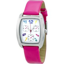 FMD White Dial Pink Faux Leather Ladies Watch ZRT8002K