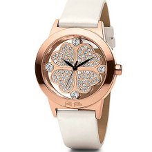 FOLLI FOLLIE Ladies' Heart 4 Heart Rose Gold & White Patent Leather Watch