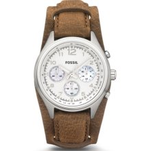 Fossil Calf Skin Analog Quartz White Dial Ladies Watch CH2795