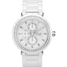 Fossil CE1008 White Ceramic White Glitz Multifunction Women's Watch