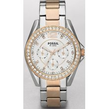 Fossil Chronograph Riley Two Tone Ladies Watch ES2787