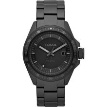 Fossil Decker Black Plated Stainless Steel Mens Watch AM4373