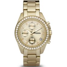 Fossil Decker Chronograph Stainless Steel Watch Gold-Tone - ES2683