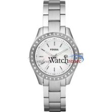 Fossil Es2998 Watch Stella Ladies White Dial Stainless Steel Quartz Movement