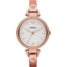 Fossil Georgia Three Hand Stainless Steel Watch Metallic Coral - ES3237