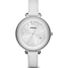 Fossil Heather Three Hand Leather Watch - White - ES3276