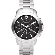 Fossil Men's Fs4532 Stainless Steel Bracelet Black Analog Dial Chronograph Watch