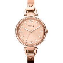 Fossil Men's Georgia Rose Gold Tone Stainless Steel Case and Bracelet Rose Gold Tone Dial ES3226