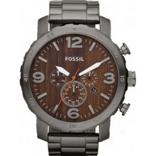 Fossil Nate Chronograph Leather Mens Watch JR1355