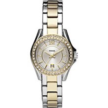 Fossil Riley Mini Three Hand Stainless Steel Watch - Two-Tone - ES2880