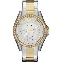 Fossil Riley Two Tone Stainless Steel Bracelet Women's Watch - ES3204
