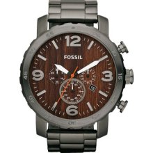 Fossil Round Brushed Smoke Bracelet Watch
