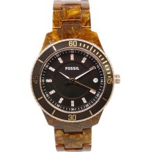 Fossil Stella Brown Dial Brown Plastic Ladies Watch ES3088