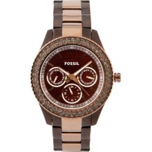 Fossil Stella Chocolate and Rose Gold-Tone Women's Watch ES2955