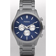 Fossil Walter Plated Stainless Steel Grey with Blue Men's Watch FS4631