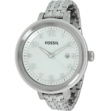 Fossil Women's Bridgette AM4391 Brown Calf Skin Quartz Watch with Silver Dial