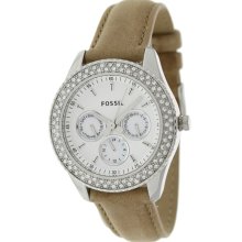 Fossil Women's Stella ES2997 Beige Calf Skin Analog Quartz Watch with White Dial