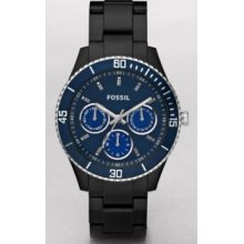 Fossil Womens Stella Multifunction Stainless Watch - Black Bracelet - Blue Dial - ES2828