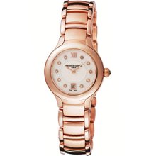 Frederique Constant Delight White Dial Rose Gold Plated Stainless Steel Ladies Watch FC-220WHD2ER4B