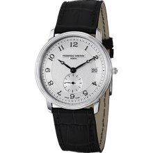 Frederique Constant Men's 'slim Line' Silver Dial Black Strap Watch