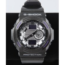 G-Shock By Casio Men Ga-150Mf-8A Black Band W/ Silver Face And Purple Black