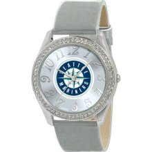 Game Time Gray Mlb-Gli-Sea Women'S Mlb-Gli-Sea Glitz Classic Analog Seattle Mariners Watch