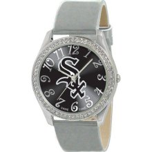 Game Time Gray Mlb-Gli-Cws Women'S Mlb-Gli-Cws Glitz Classic Analog Chicago White Sox Watch