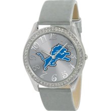 Game Time Watch, Womens Detroit Lions Silver Leather Strap 40mm Nfl-gl