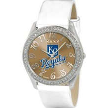 Game Time White Mlb-Gli-Kc Women'S Mlb-Gli-Kc Glitz Classic Analog Kansas City Royals Watch