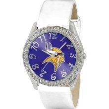 Game Time White Nfl-Gli-Min Women'S Nfl-Gli-Min Glitz Classic Analog Minnesota Vikings Watch