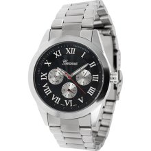 Geneva Men's Platinum Chronograph Watch, Metal Link Strap