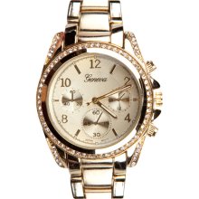 Geneva Metal Face Watch Gold One Size For Women 19538044201