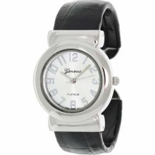 Geneva Platinum Women's 6796.Black Black Ceramic Quartz Watch with Silver Dial