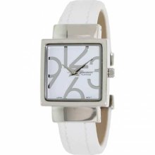 Geneva Platinum Women's 7002.Silver.White White Stainless-Steel Quartz Watch with White Dial