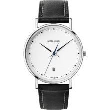 Georg Jensen Watch 418 With White Dial And Date - Koppel Slim