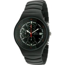 Gino Franco 957Bk Men'S 957Bk Mirano Round Chronograph Black Ion-Plated Watch