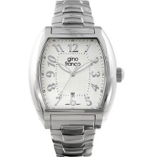 Gino Franco Men's Stainless Steel Silver Dial Watch