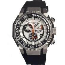 Giorgio Fedon 1919 Mens Deep Sea Timer Chronograph Stainless Watch - Black Rubber Strap - Silver Dial - GIOGFAL001