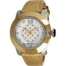 Glam Rock SoBe 44mm Stainless Steel Gold Plated Watch with Saffiano Strap- GR32002 Watches : One Size