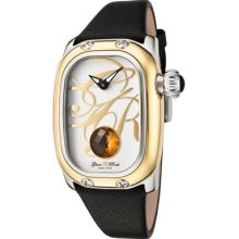 Glam Rock Watches Women's Monogram Citrine Garnet (1.18 ctw) Black Gen