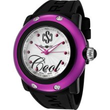 Glam Rock Watches Women's Miami Beach Silver Guilloche Dial Black Sili