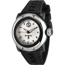 Glam Rock Women's Miss Miami Beach Silver Guilloche Dial Black Si ...