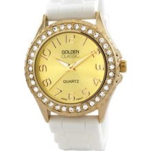 Golden Classic Women's Love Affair Watch in Gold / White
