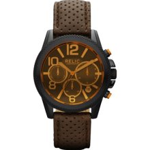 Grant Brown Perforated Leather Strap Chronograph Watch